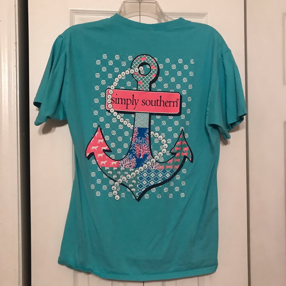 Simply Southern anchor and pearls tee